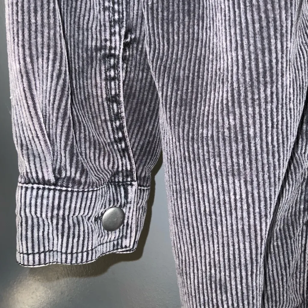 Highway Jeans Charcoal Gray Cotton Corduroy Button Front Shacket Jacket Large - Image 7