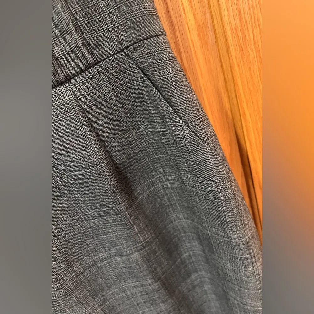 Banana Republic Grey Glen Plaid Wool Classic Career Business Pencil Dress Size 0 - Image 7