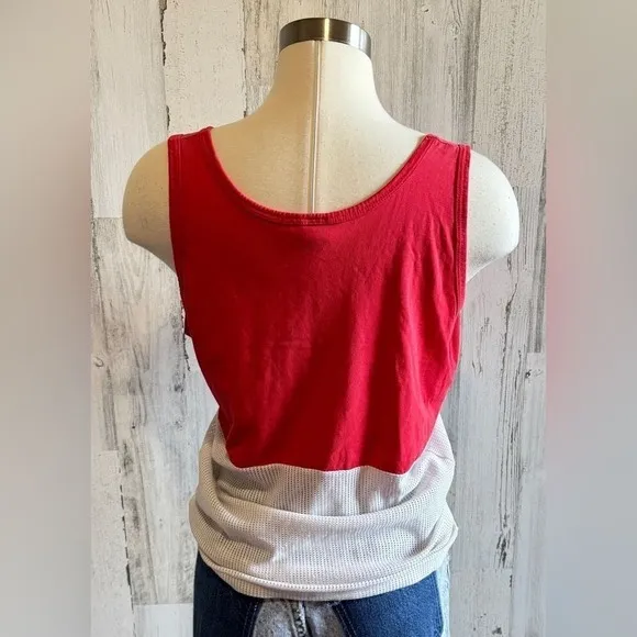 Vintage Indiana University Cropped Mesh Tank Top – Red and White,‎ IU Spiritwear Size M - Image 3