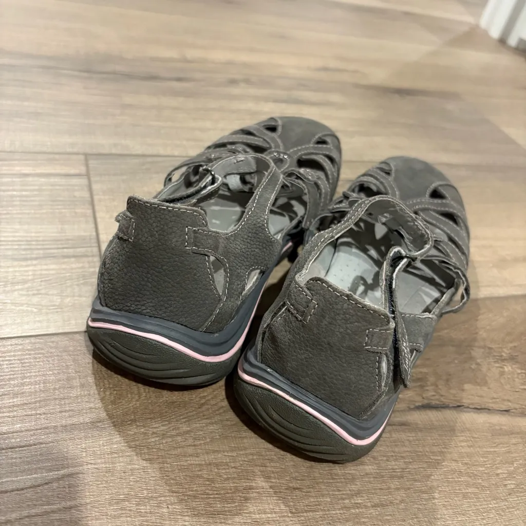 JBU Jambu Abby Leather Ankle Strap Sandals Flats Shoes grey‎ Womens Size 9 - Image 3