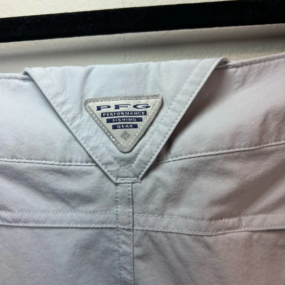 Columbia Womens PFG Shorts Light Blue Performance Outdoors Nylon Pockets Size 16 - Image 7