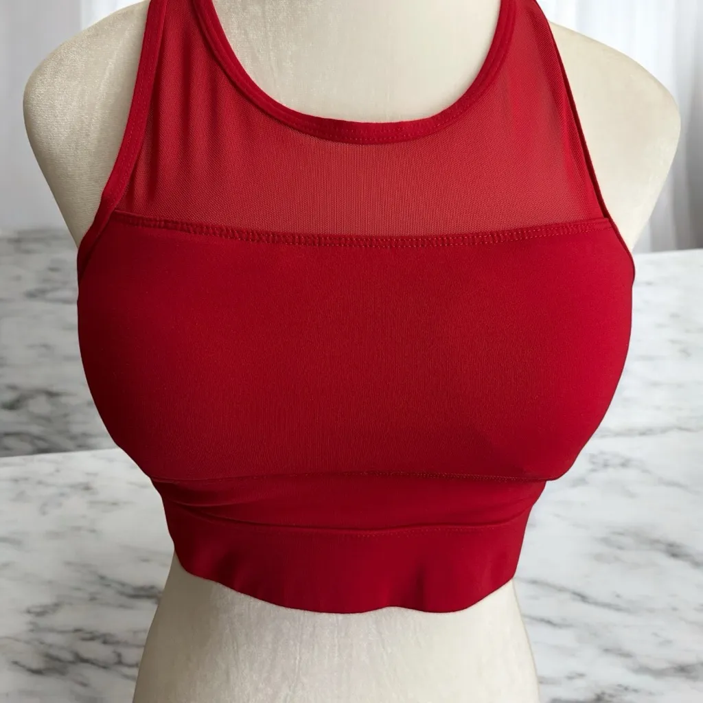 Zyia Active Red One More Rep Zip Back Padded Sports Bra Size Medium - Image 1