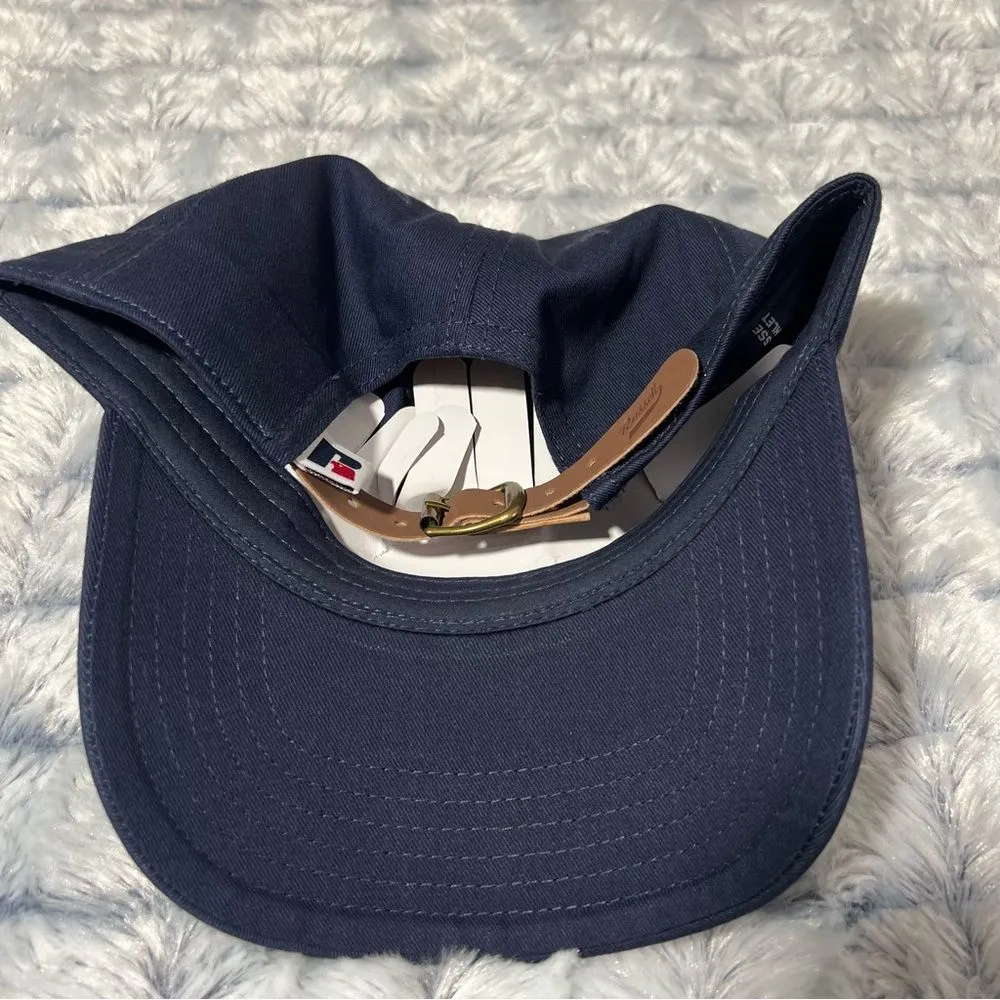 Russell Athletic blue  RAC Embroidery hat leather strap metal buckle new no tag - Image 9