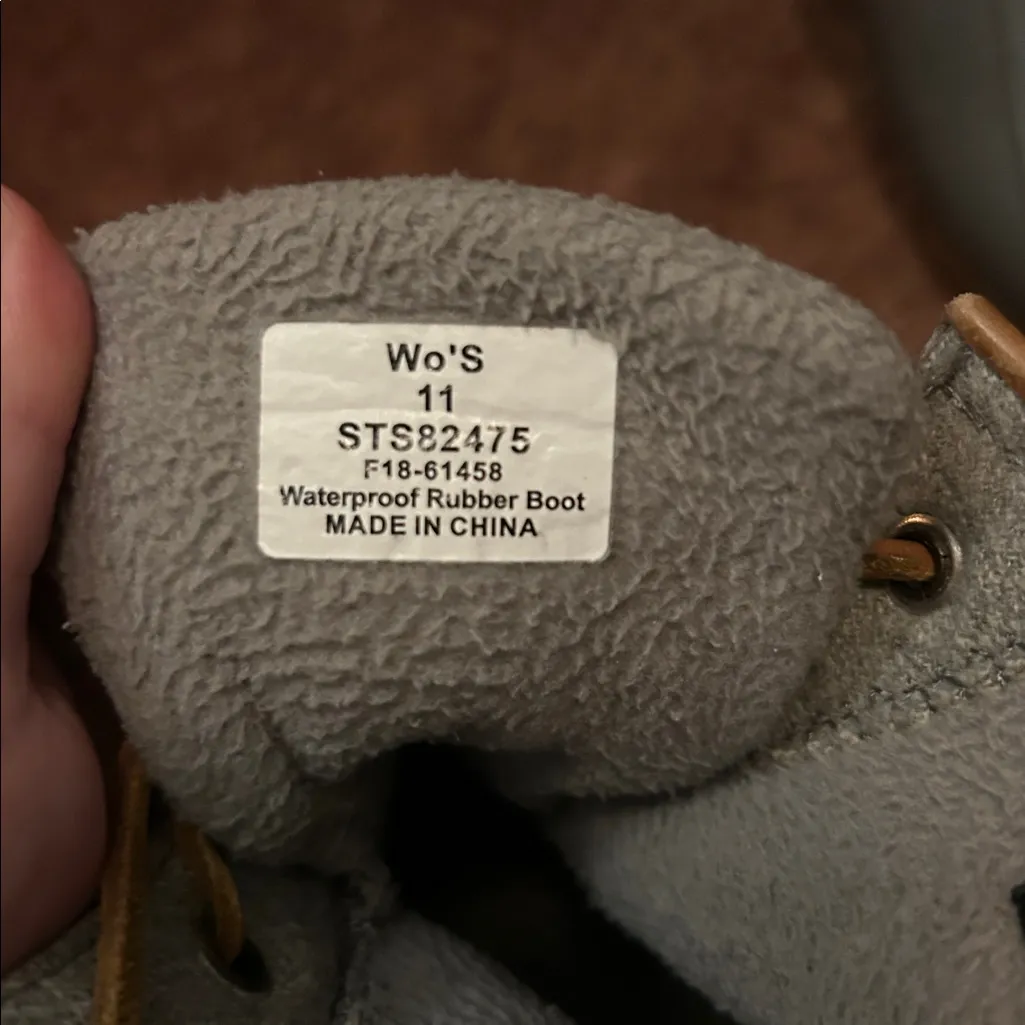 Sperry Saltwater Duck Boots Women’s 11 Gray Waterproof Winter Rain SnowBoot - Image 3