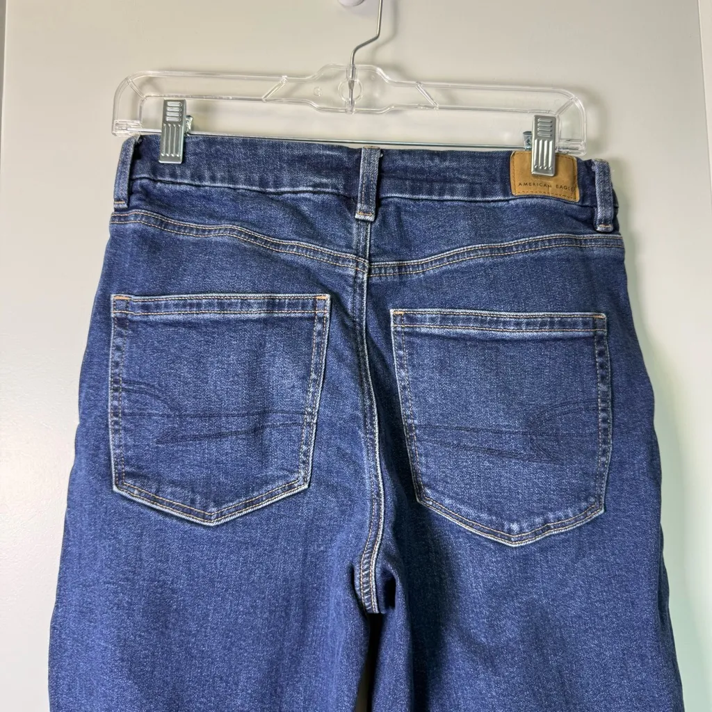 American Eagle Curvy Mom Jean Stretch Dark Wash Hight Waisted 6R - Image 3