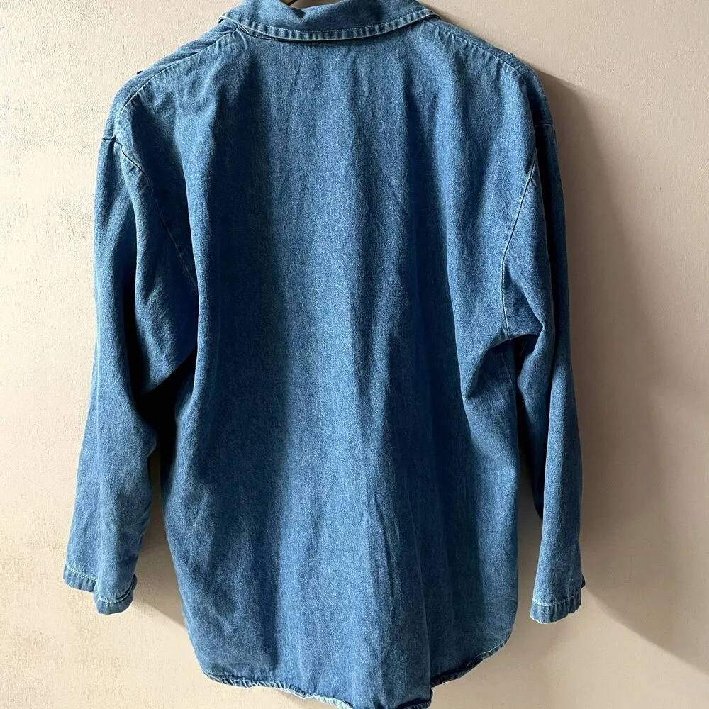 Vintage Bridge Sportswear Denim Embroidered Button - Image 12