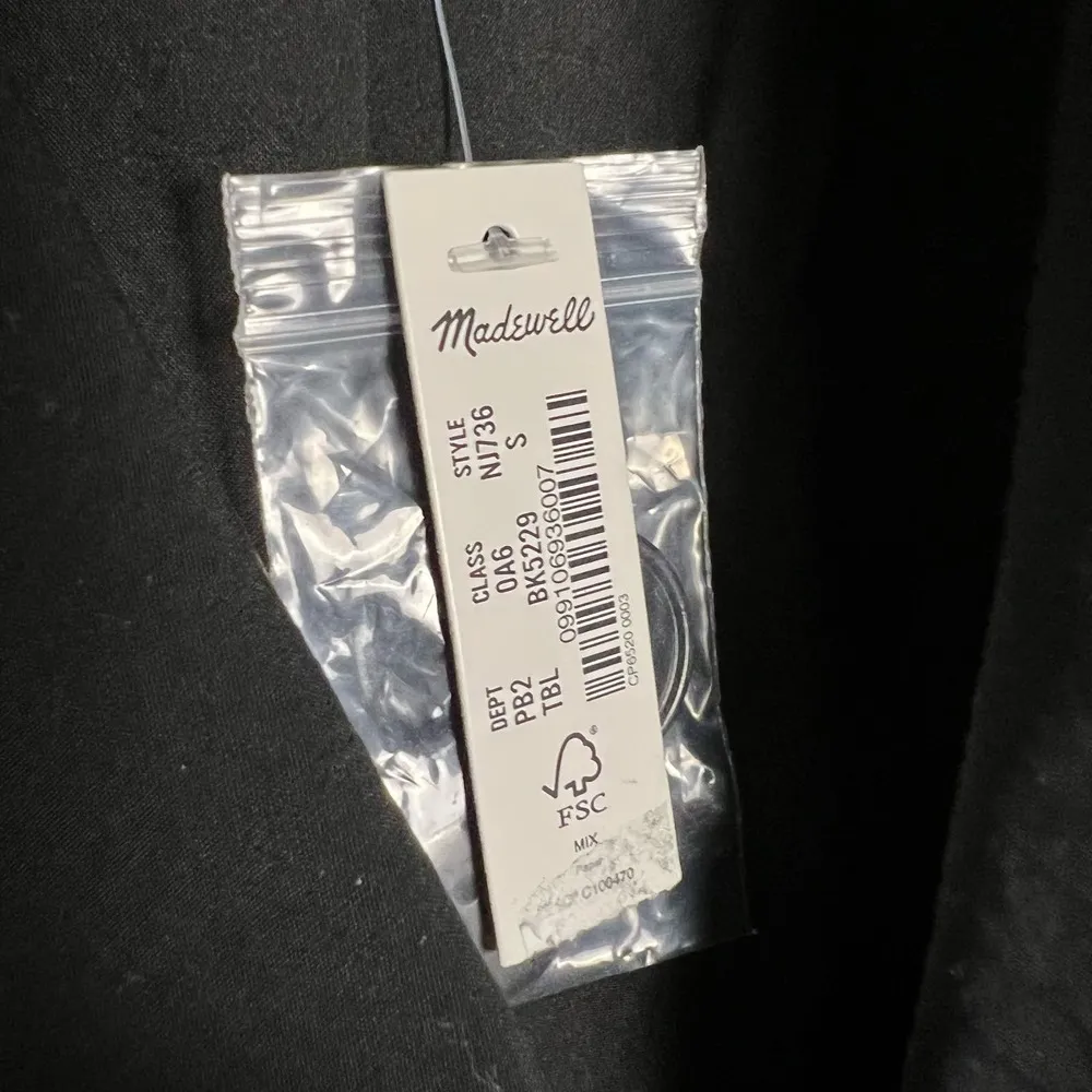 Madewell The Relaxed Oversized Lightweight Blazer Softdrape Black Size Small - Image 10