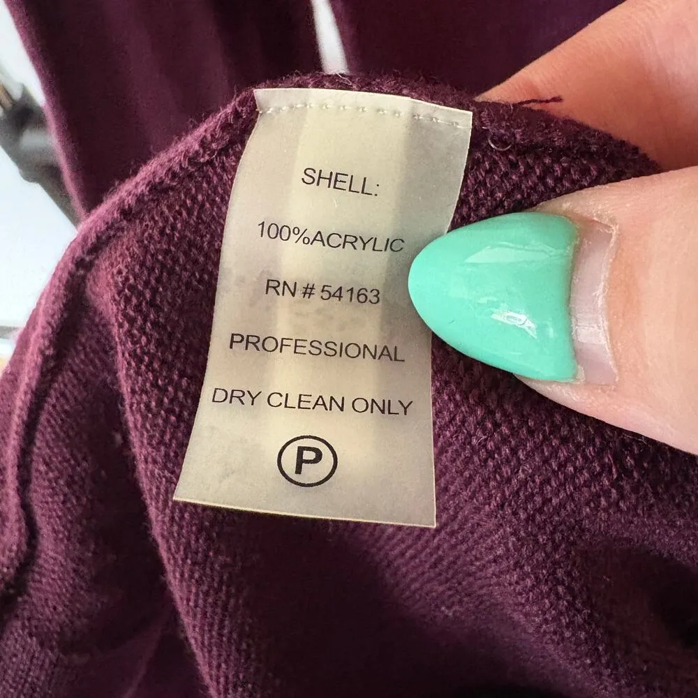 Calvin Klein Purple Full Zip Gold Knit Maxi Dress Old Money Glam Mobwife Large - Image 9