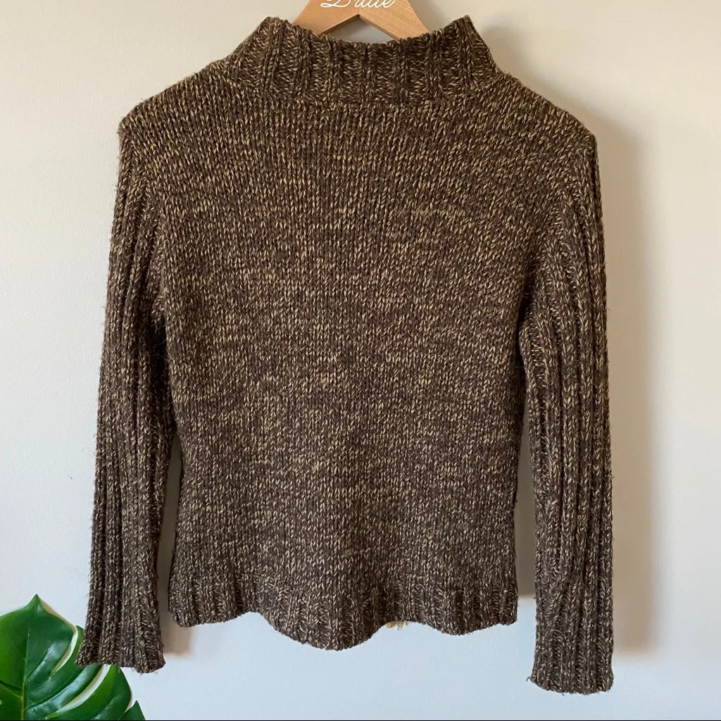 Alex E Double Zip Front Sherpa Lined Sweater Jacket Brown Size Small - Image 6