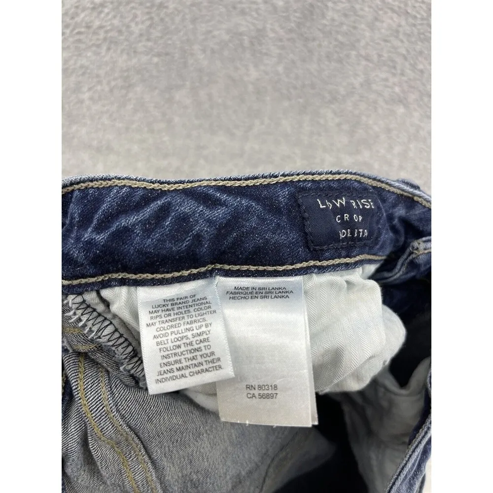 Lucky Brand Women's Blue Denim Jeans Low Rise Crop Lolita Size 6 Cotton - Image 4