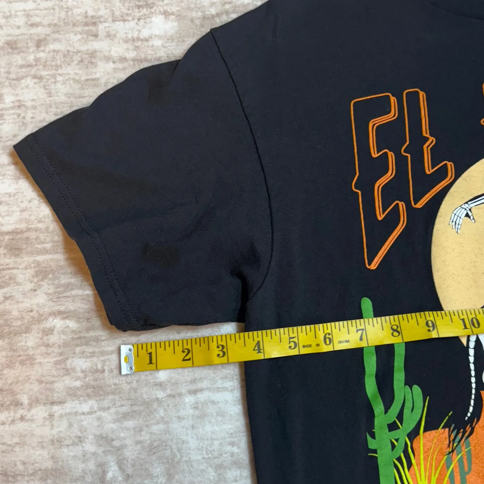 El Paso Texas Women’s Large Skeleton Horse Cactus Graphic Black Cotton T-shirt - Image 7