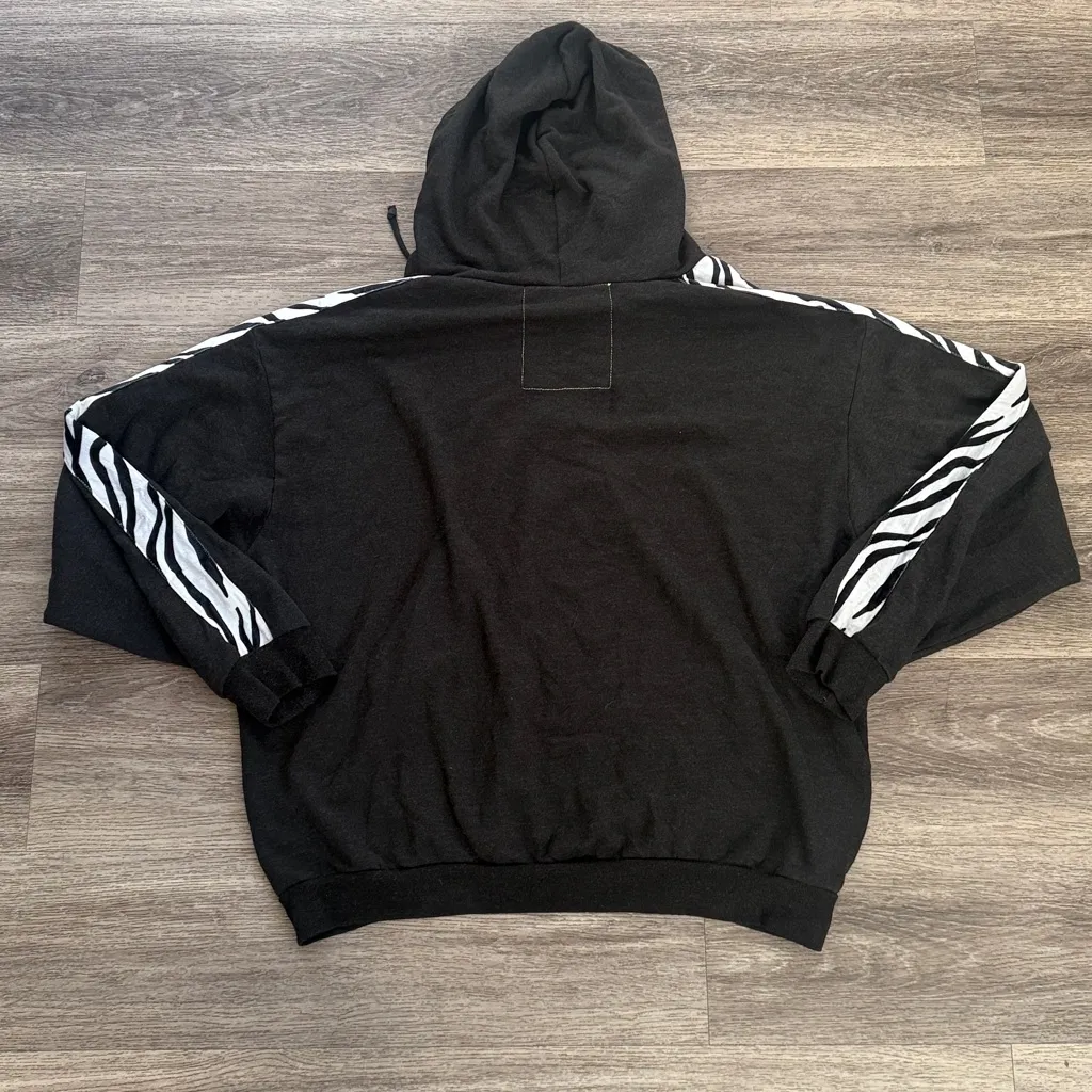 Aviator Nation Black Hoodie with Zebra Accents Rare Full zip Jacket Sweater - Image 2