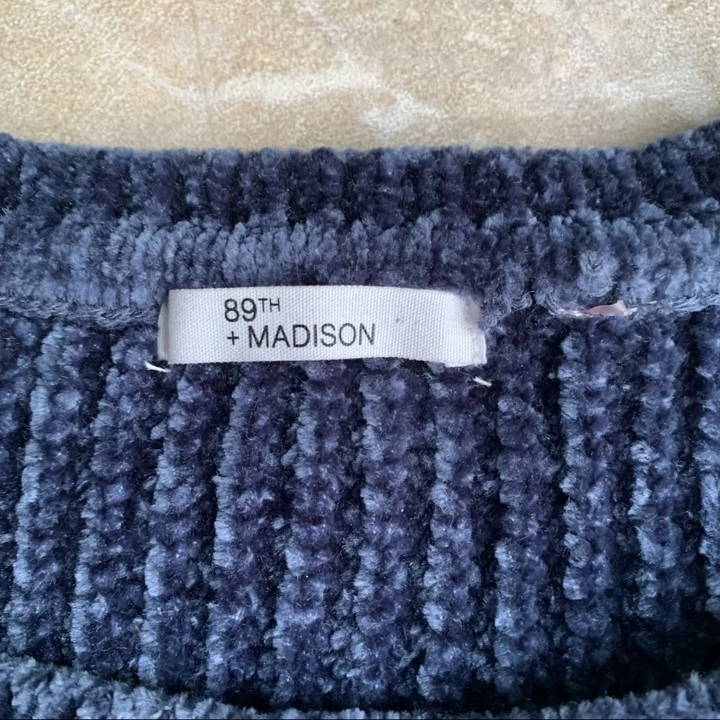 Oversized boxy chenille sweater Blue Size M - Image 2