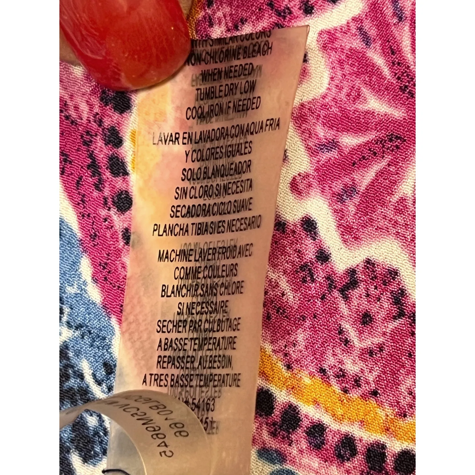 Vince Camuto Blue Pink Sleeveless Ikat Medallion Shift Dress 10 Colorful MS $128 - Image 6