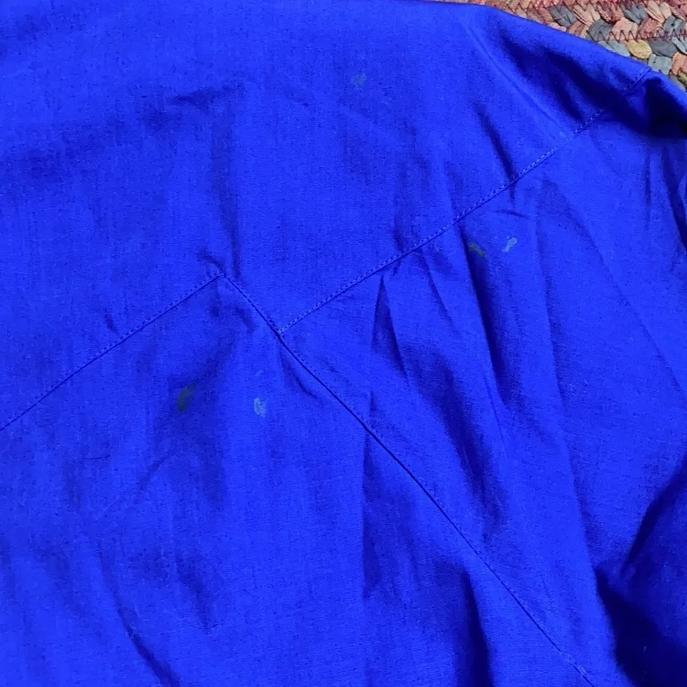 80s VINTAGE WRANGLER COBALT BLUE BEADED WESTERN EQUESTRAIN SHOW BUTTON UP - Image 7