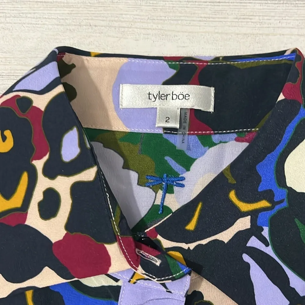 Tyler Boe Chloe Blue Silk Top Size 2 - Image 6