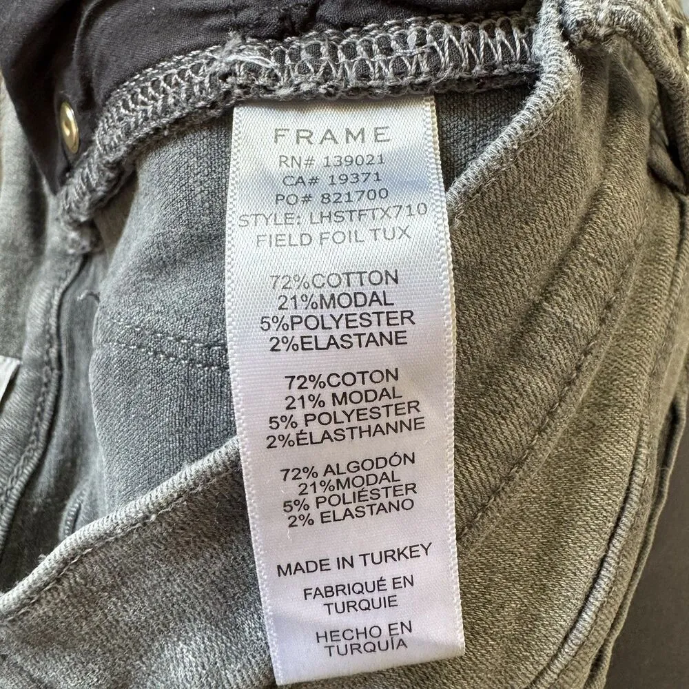 Frame Le High Straight Field Foil Tux Gray Womens Ankle Jeans Sz 27 Cotton Blend - Image 8