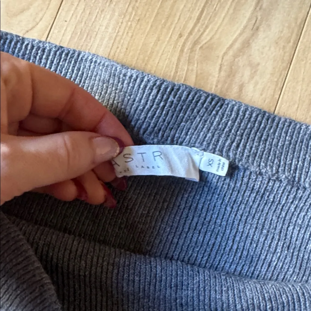 Astr Off-the-Shoulder Gray Sweater - Image 2