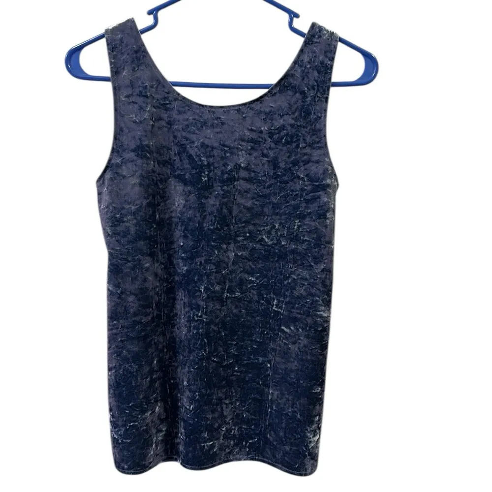 Vince Camuto Blue Soft Crushed Velvet Sleeveless Tank Top Blouse Shirt Womens XS - Image 10