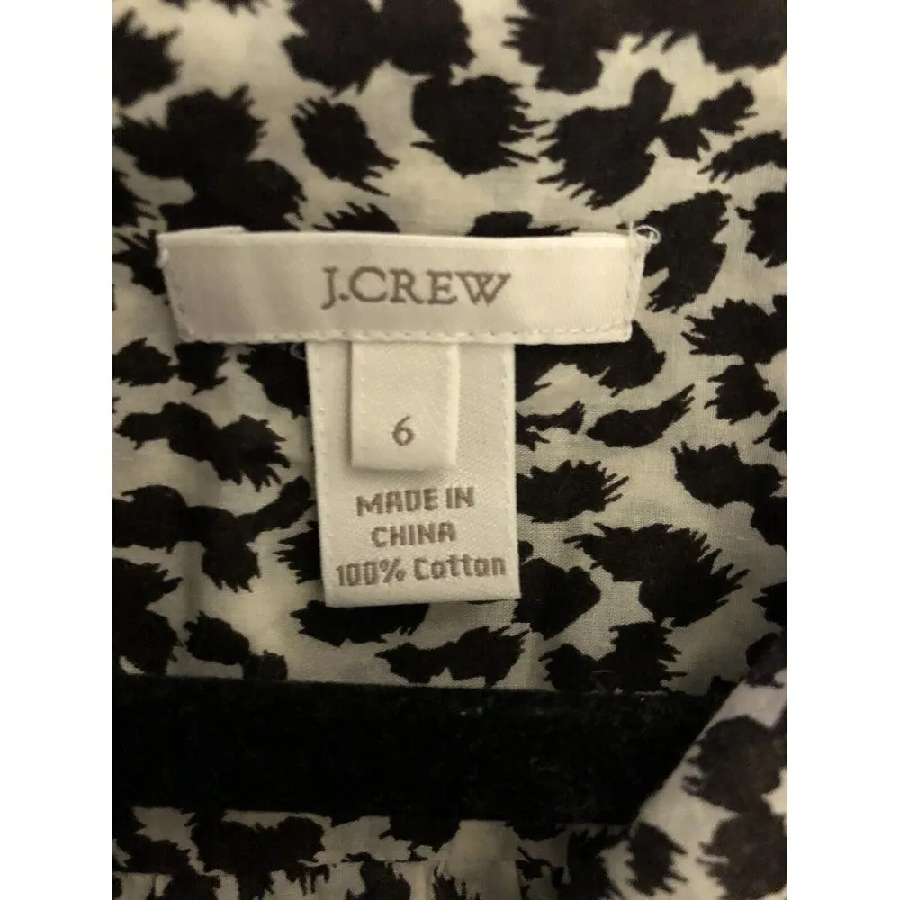 j crew womens size small animal print career work top button Up Shirt Cotton - Image 6