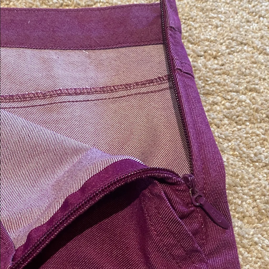 Prana Kara Stretchy Denim Mini Skirt w Pockets Purple Size 6 - Image 5