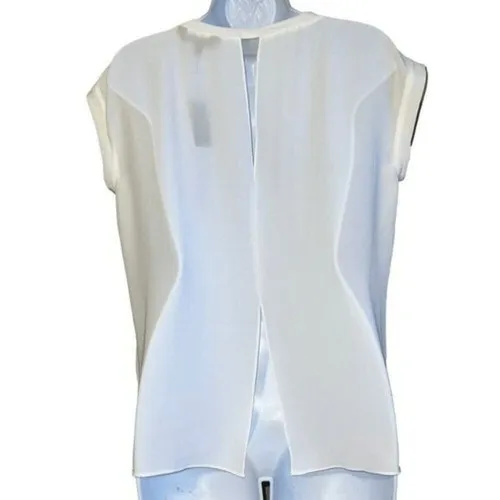 EXPRESS White Slit  Back Embroidered Mirror‎ Detail Top NWT $50 Small - Image 6