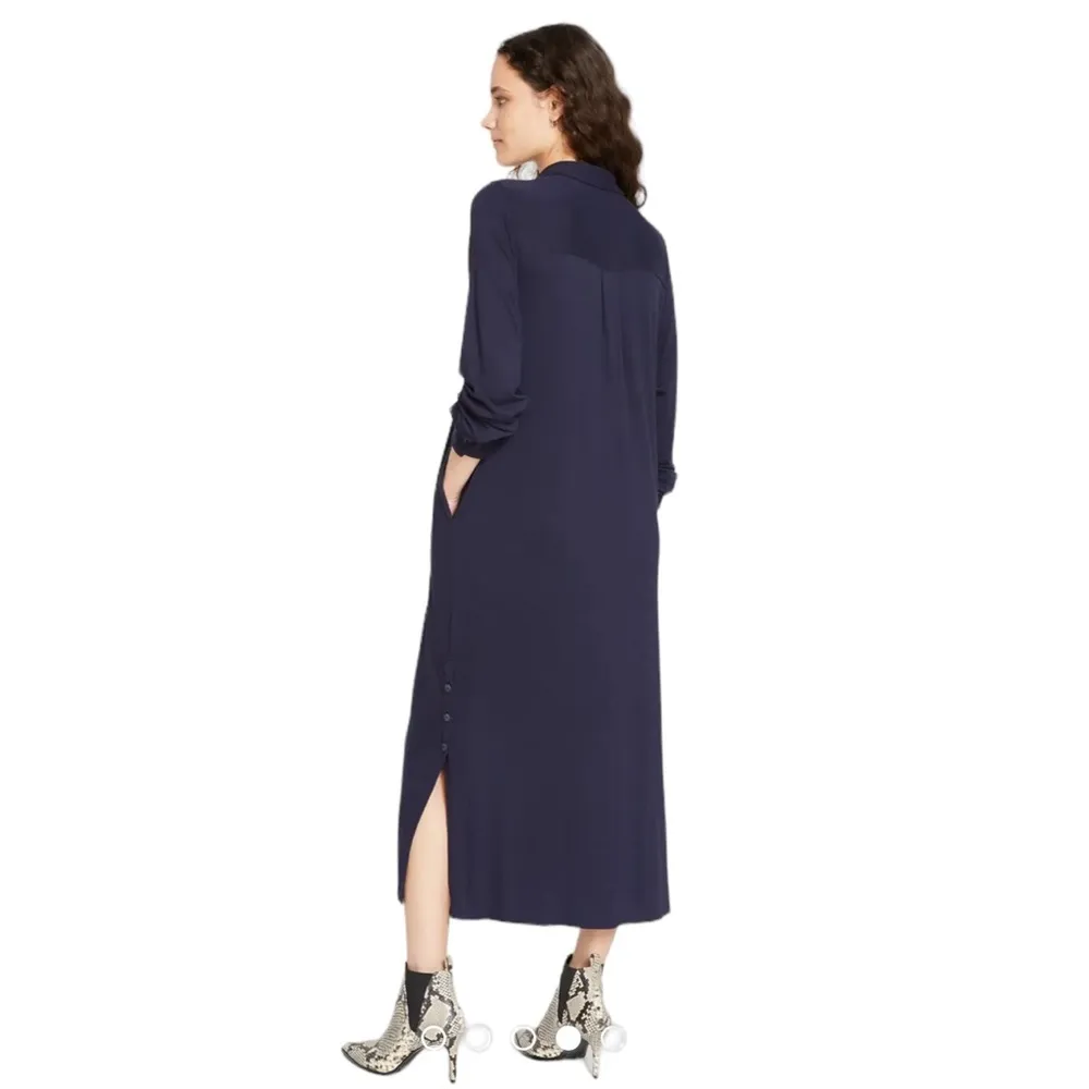 Universal Standard Sally Liquid Jersey Shirtdress Midnight Navy Size 2XS or 6-8 - Image 11