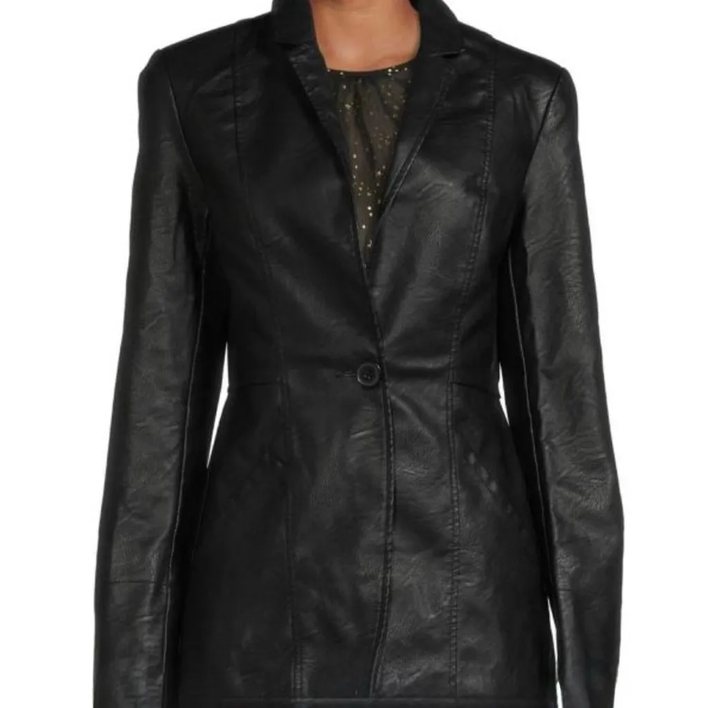 Max Studio Black Leather Jacket - Image 3