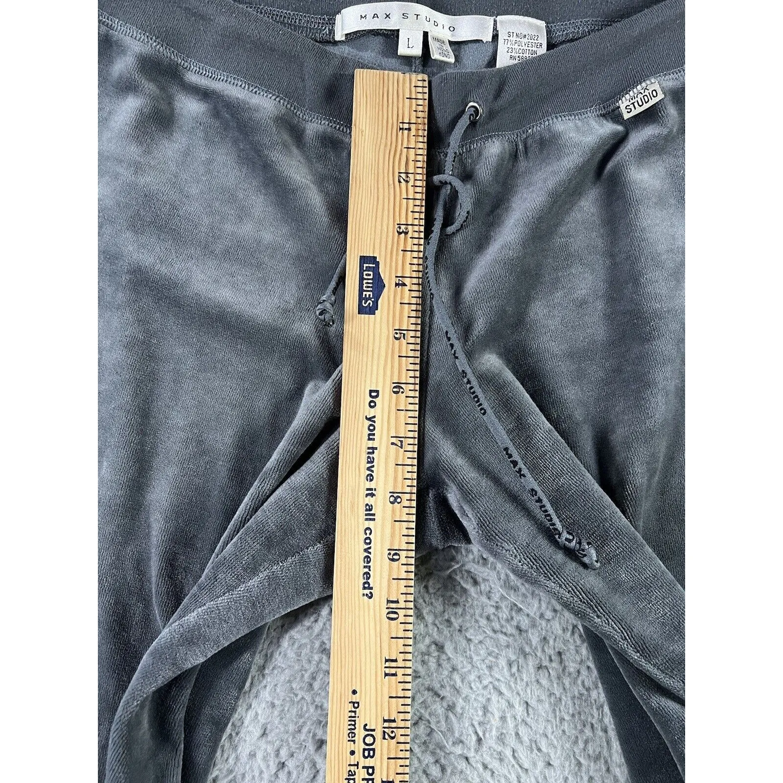 Max Studio‎ Velour Pants Women Large Low Rise Flare Leg Y2K Whimsigoth - Image 8