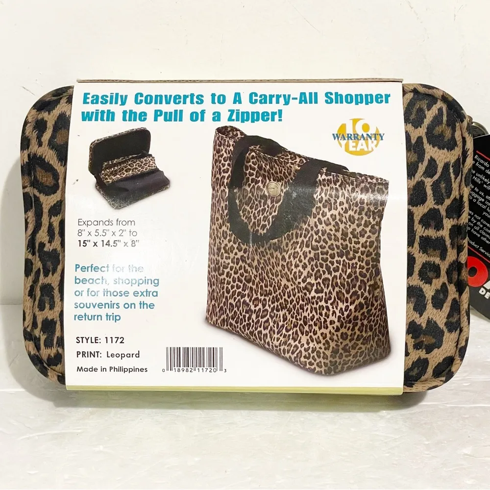 Ricardo Beverly Hills Convertible Shopper Zebra Print Carry All Tote Bag NEW Brown - Image 3