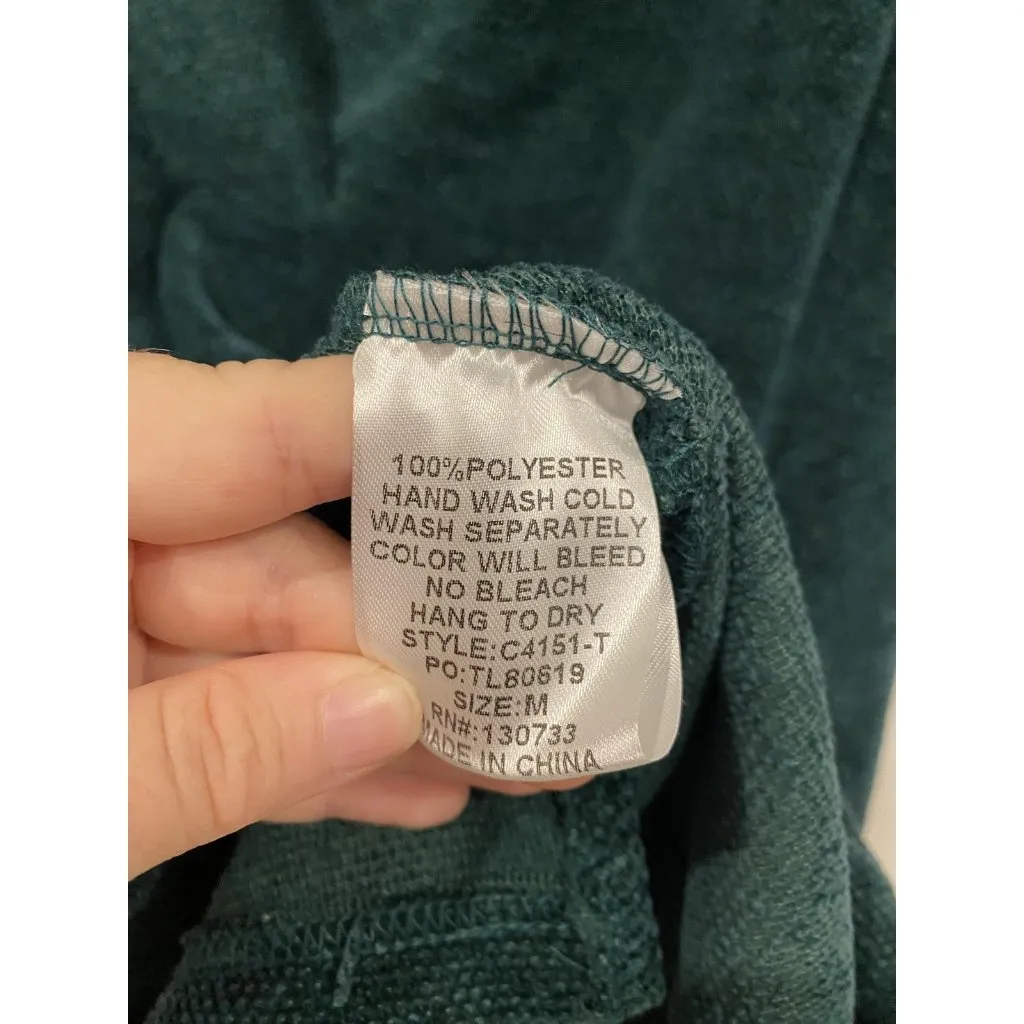 Umgee Pullover Sweater Womens Medium Green Collared Relaxed Fit Textured Knit - Image 4