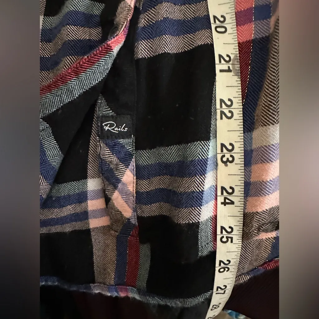 Rails Hunter Black Melon Aqua luxurious flannel design with metallic threads - Image 8