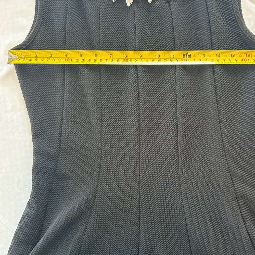 Haani Womens Black Rhinestone Round Neck Sleeveless Dress Size PS - Image 7