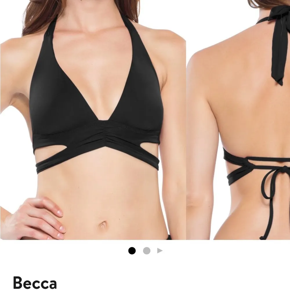 Becca Color Code split strap bikini top & hi waisted bottom, (bottom) M,  (top)D - Image 3