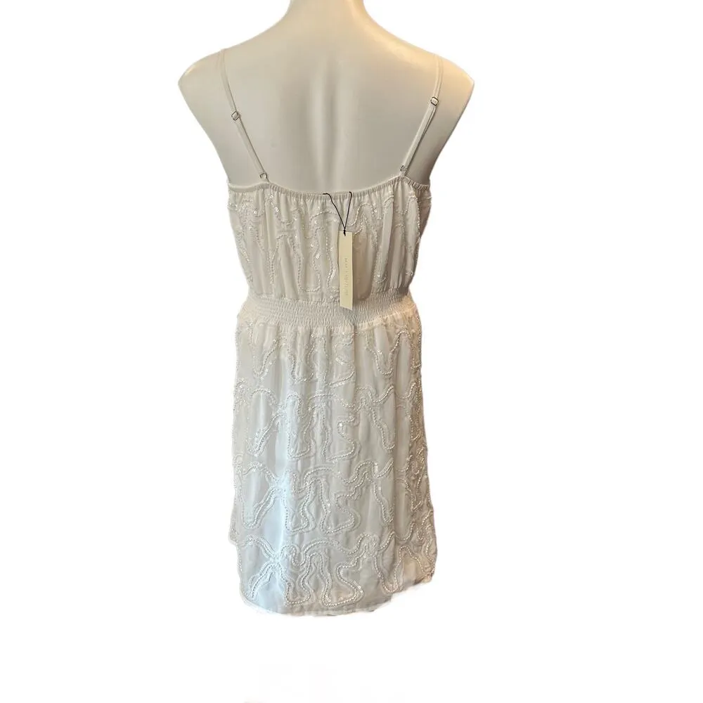 MM Couture by Miss Me Beaded Sequins Chiffon White Dress Size Small - Image 6