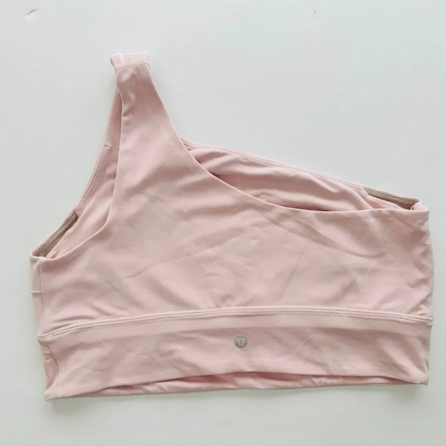 Lululemon Align Asymmetrical Bra Light Support Size 14 C/D Cup Flush Light Pink - Image 4