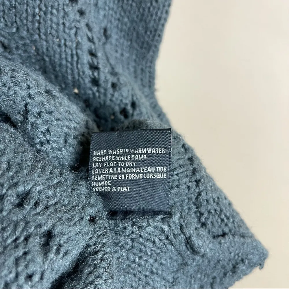 La Classe Couture Large Crochet Knit Tank Sweater Dress Chunky Grannycore Beach Gray - Image 6