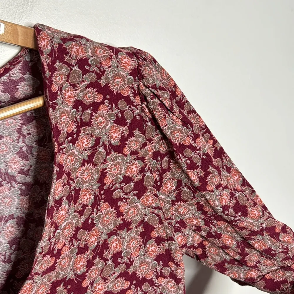 Free People Provence Bordeaux Floral Mini Dress size S - Image 5