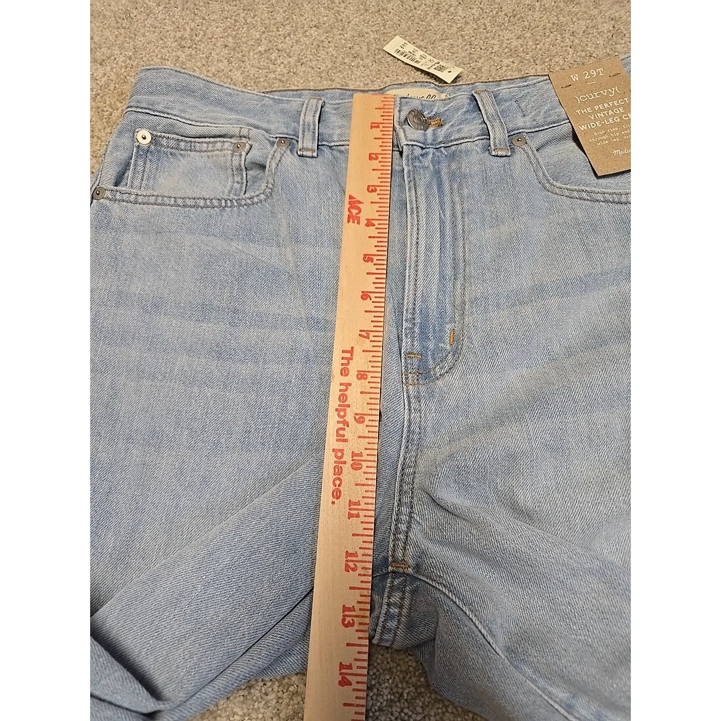 Madewell Curvy The Perfect Vintage Wide Leg Crop Jeans‎ High Rise Sz 29T $128 - Image 10
