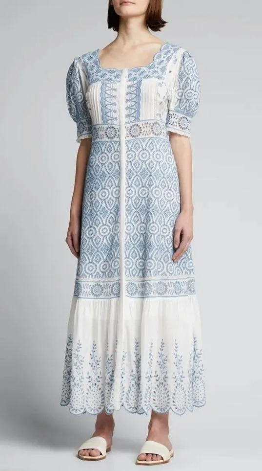 LoveShackFancy Helena Embroidered Broderie-anglaie Maxi Dress - Image 11
