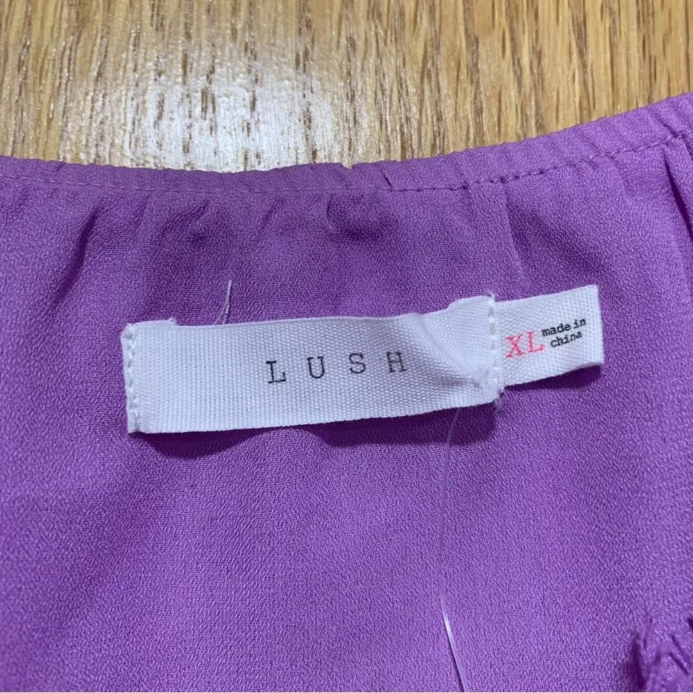 Lush Pleat Lace Camisole in Violet - Size XL - Image 3