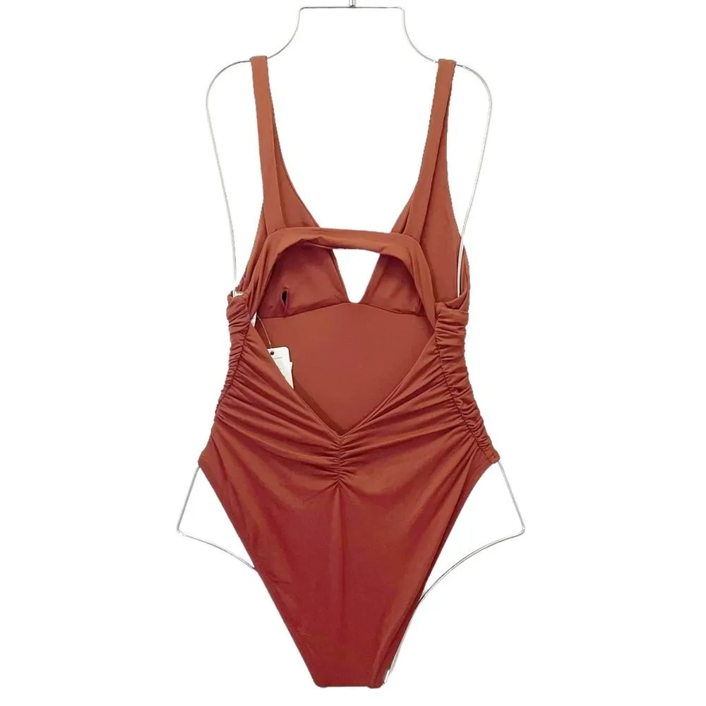 NWT L*Space Sydney One Piece Open Back Swimsuit in Brown Sugar Size 6 | Small - Image 2