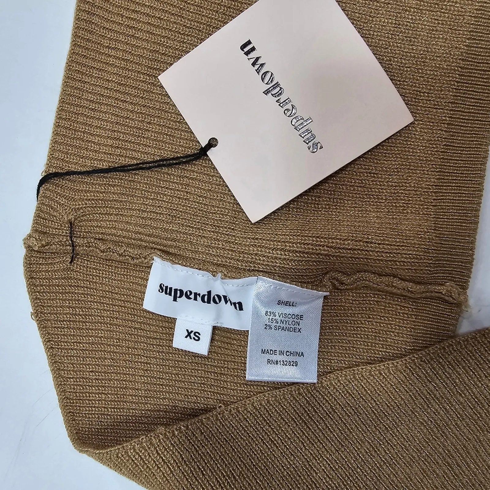 superdown  Kiara Backless Crop Top in Solid Taupe XS - Image 6