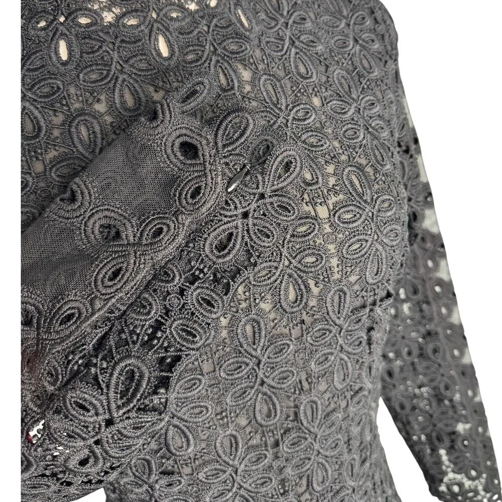 Simkhai Signature Joy Guipure Lace Mini Dress Black size 4 - Image 10