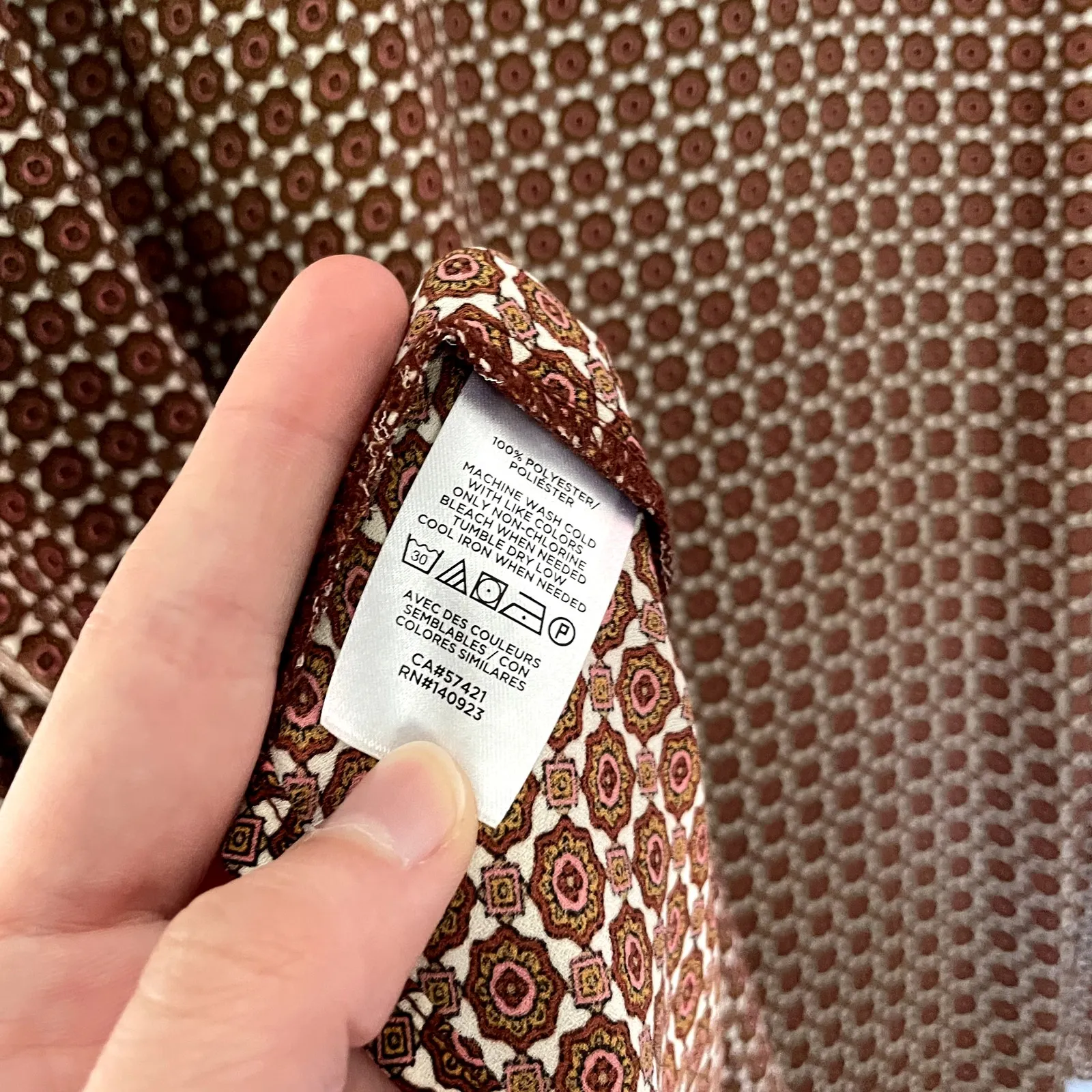 Ann Taylor LOFT brown vintage high neck long sleeved blouse women's size XL - Image 5