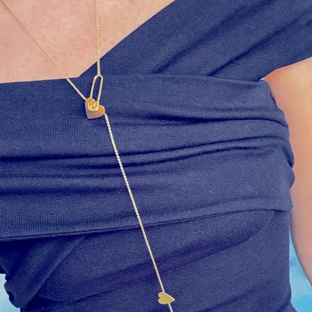 ADORNIA SILVER SAFETY PIN LARIAT NECKLACE - Image 2