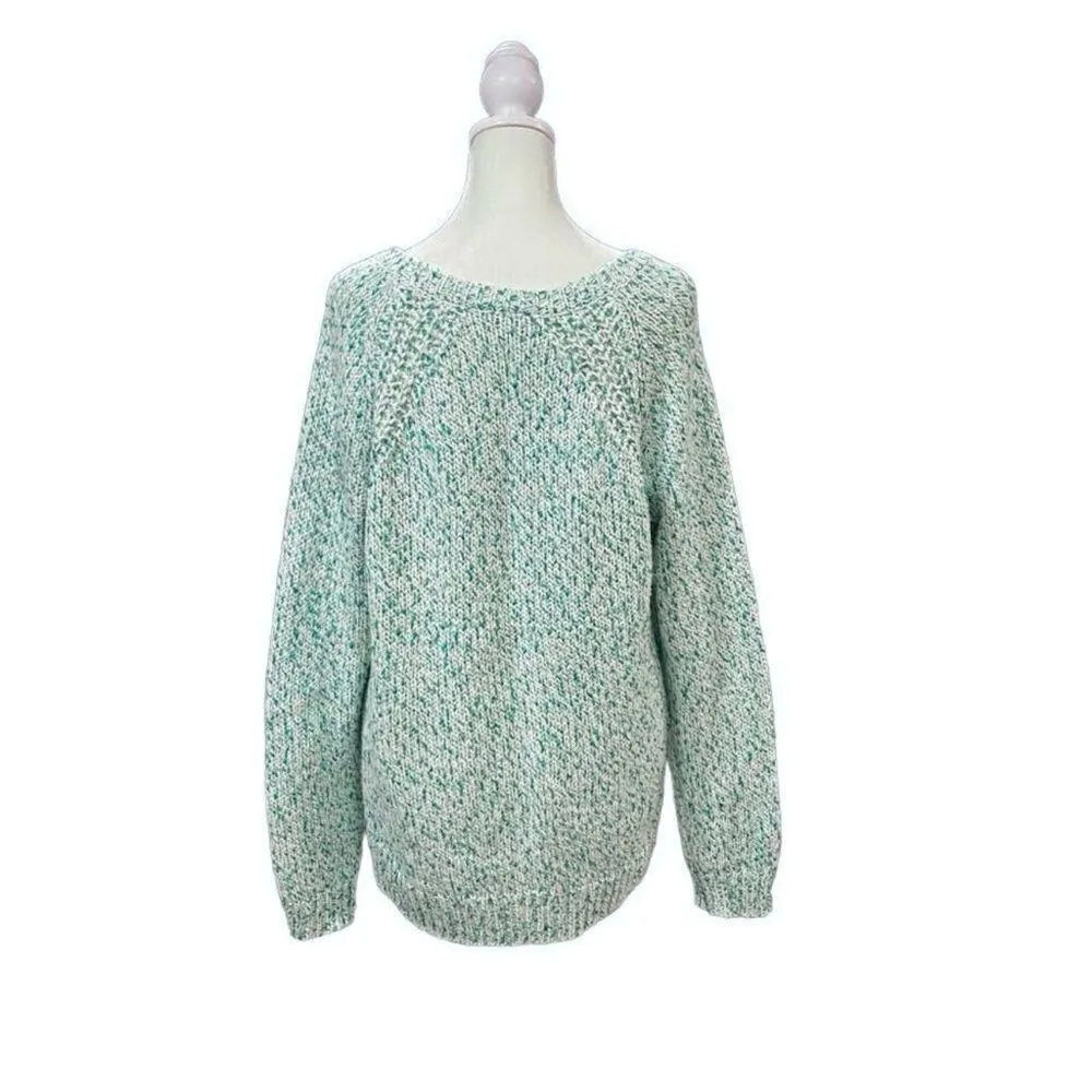 St John’s Bay Mint Green & White Knit Scoop Neck Pullover Long Sleeve Sweater XL - Image 4