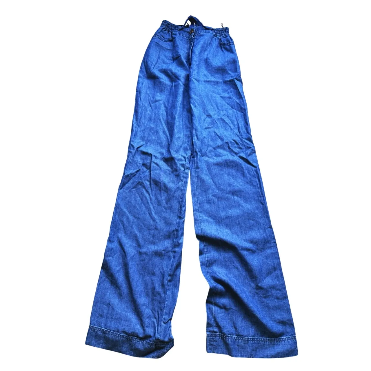 Gerard Darel Coastal Relaxed Paperbag Straight Jeans 8 Tall Boho Lounge Indie - Image 3