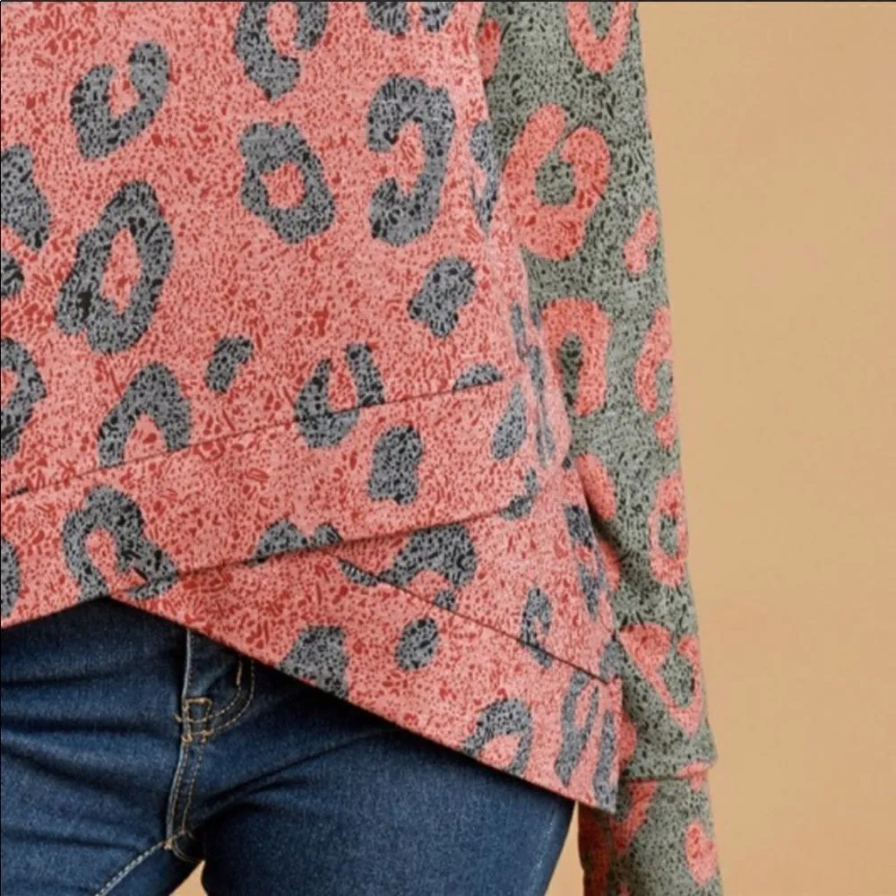 Cheetah Print Raglan Top‎ Pink Size L - Image 12