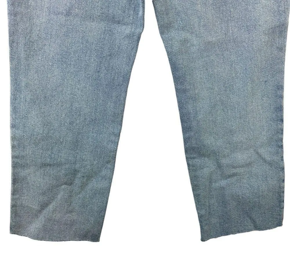 Sincerely Jules High Rise Straight Crop Jeans Raw Hem Button Fly Size 28 Blue - Image 10
